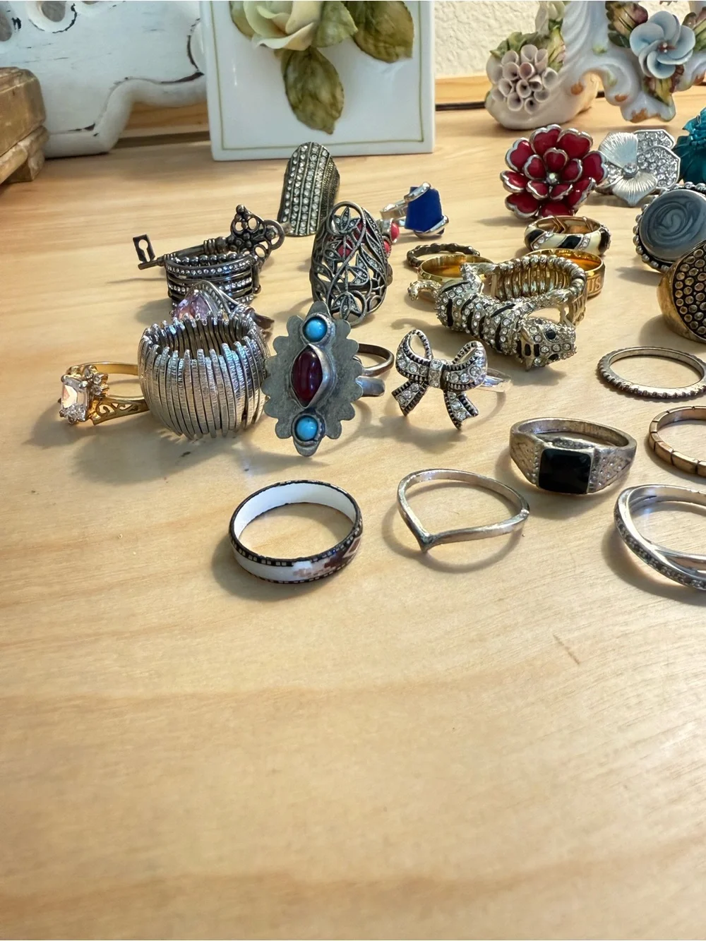 Vintage old costume fashion ring junk lot